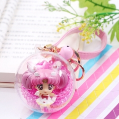 Pretty Soldier Sailor Moon Chibiusa Crystal Ball Pendant Key Ring Cartoon Anime Keychain