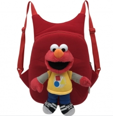 Sesame Street ELMO Kawaii Cartoon Bag Anime Plush Backpack Bags for Kids