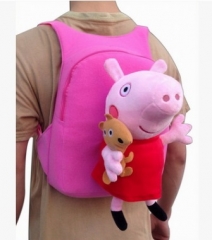 Peppa Pig Kawaii Cartoon Bag Anime Plush Backpack Bags for Kids