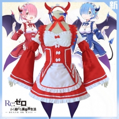 Re: Zero kara Hajimeru Isekai Seikatsu Ram Red Cartoon Surrounding Clothing Cosplay Anime Costume