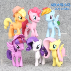 6pcs/set My Little Pony Cartoon Collection Toys Statue Wholesale Anime PVC Figures 9cm