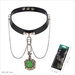 Harry Potter Slytherin Movie Cosplay For Girls Decoration Leather Anime Necklace