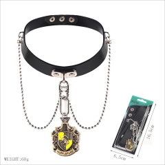Harry Potter Hufflepuff Movie Cosplay For Girls Decoration Leather Anime Necklace
