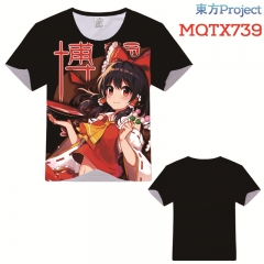 Touhou Project Anime 3D Print Casual Short Sleeve T Shirt
