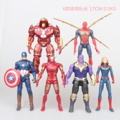Captain Marvel Movie Cosplay Collection Toys Statue Anime PVC Figures (6pcs/set)