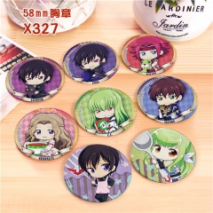 Code Geass Anime Tinplate Badge Pins (8pcs/Set)