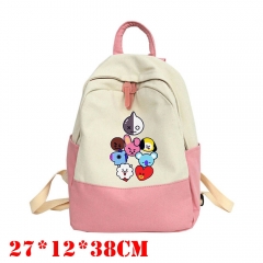 K-POP BTS BT21 Bulletproof Boys Scouts Canvas Backpack Bag