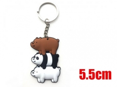 We Bare Bears Cartoon Figure Pendant Keyring Wholesale Anime Soft Plastic Keychain 5.5CM（30pcs/set）
