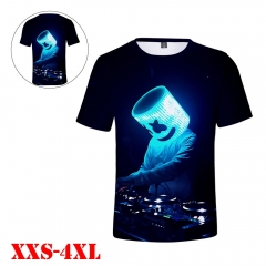 DJ Electronic Music Marshmello 3D Print Casual Short Sleeve T Shirt