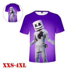 DJ Electronic Music Marshmello 3D Print Casual Short Sleeve T Shirt