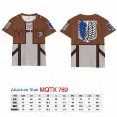 Attack on Titan/Shingeki No Kyojin Color Printing Cartoon Cosplay Short Sleeve Cartoon T shirt