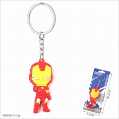 Iron Man Movie Cosplay Two Sides Soft Plastic PVC Keychain