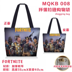 Fortnite Game Canvas Zipper Shopping Bag
