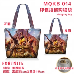Fortnite Game Canvas Zipper Shopping Bag