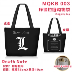 Death Note Anime Canvas Zipper Shopping Bag