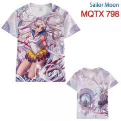 Pretty Soldier Sailormoon Anime 3D Print Casual Short Sleeve T Shirt