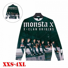 K-POP MONSTA X 3D Print Casual Thin Hoodie