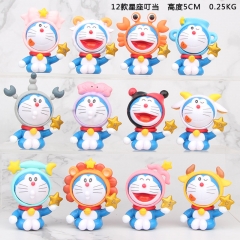 4.5-6CM Doraemon Cosplay Collection Model Toy Anime PVC Figure (12pcs/set)
