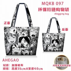 Anime Erotics Girl Ahegao Anime Thick Canvas Shopping Bag