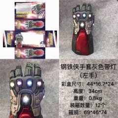 Iron Man Movie Cosplay Anime Figure Gloves ( Left Hand With Light  )