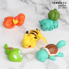 Pokemon Mini Cute Sleeping Pikachu Collection Model Toy Anime PVC Figure (5pcs/set)
