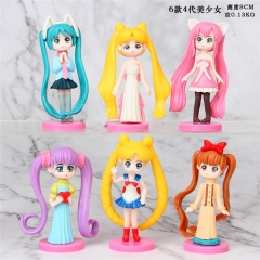 Pretty Soldier Sailor Moon Cartoon Cosplay Collection Model Toy Anime PVC Figure (6pcs/set)