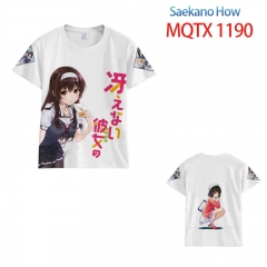 Saekano: How to Raise a Boring Girlfriend Anime Cosplay Cartoon Print Anime Short Sleeves T Shirts