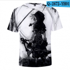 Kingdom Hearts Game Cartoon 3D Printing Short Sleeve T shirts