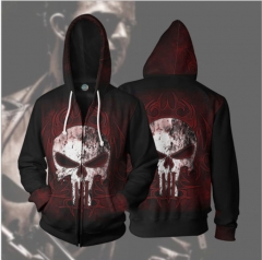 The Punisher Anime3D Print Casual Zipper Hoodie