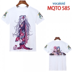 Hatsune Miku Cosplay Cartoon Print Anime Short Sleeves Style Round Neck Comfortable T Shirts