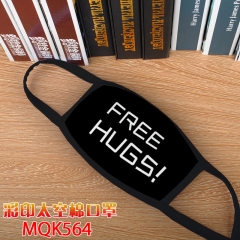 Free Hugs Color Printing Space Cotton Mask
