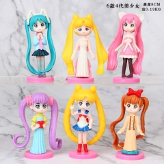 Pretty Soldier Sailor Moon Cosplay Collection Model Toy Anime PVC Figure 6 piece/set
