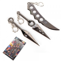 Naruto Cartoon Cosplay Collection Alloy Anime Weapon Sword Keychain Set