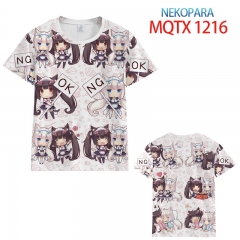 Nekopara Full Color Short Sleeve T-Shirt 10 Sizes From 2XS to 5XL