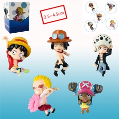 One Piece Cartoon Character  Decorative Cup Along Anime PVC Figure (5pcs/set)