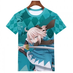 Fate Anime Cartoon Print Casual Short Sleeve t Shirt