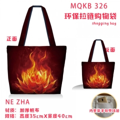 Chinese Anime Ne Zha Cartoon Character Shoulder Canvas Shopping Bag