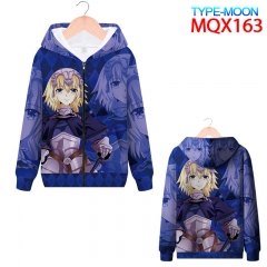 Fate Stay Nigh Full Color Zipper Hooded Patch Pocket Coat Hoodie