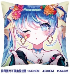 Hatsune Miku Cosplay Cartoon Two Side Square Plush Stuffed Pillow