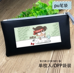 Detective Conan Cartoon Cosplay For Student PU Anime Pencil Bag