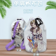 Custom Design Japanese Cartoon Cosplay Canvas Anime Drawstring Backpack Bag