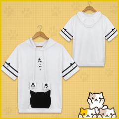 Neko Atsume Cartoon Cosplay Anime For Adult Cute Short Sleeve T shirt