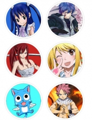 Fairy Tail Anime Cartoon 75mm Brooches And Pins 6pcs/set
