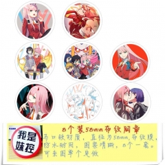 Darling in the franxx Anime Cartoon Brooches And Pins 8pcs/set