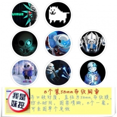 Undertale Anime Cartoon Brooches And Pins 8pcs/set