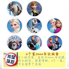 Frozen Anime Cartoon Brooches And Pins 8pcs/set
