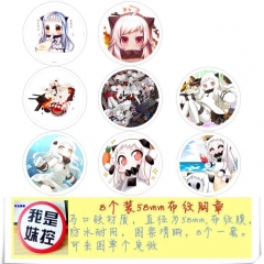 Kantai Collection Anime Cartoon Brooches And Pins 8pcs/set