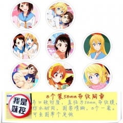 Nisekoi Anime Cartoon Brooches And Pins 8pcs/set