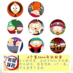 South park Anime Cartoon Brooches And Pins 8pcs/set