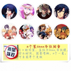 UTA NO PRINCE SAMA Anime Cartoon Brooches And Pins 8pcs/set